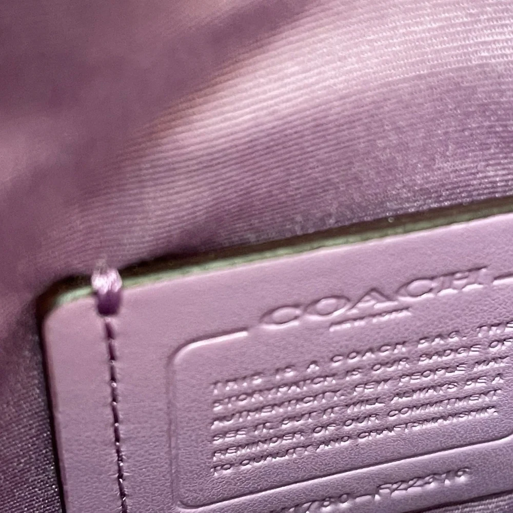 Coach lilac metallic Kelsey mini-satchel/crossbody purse. - Picture 5 of 9